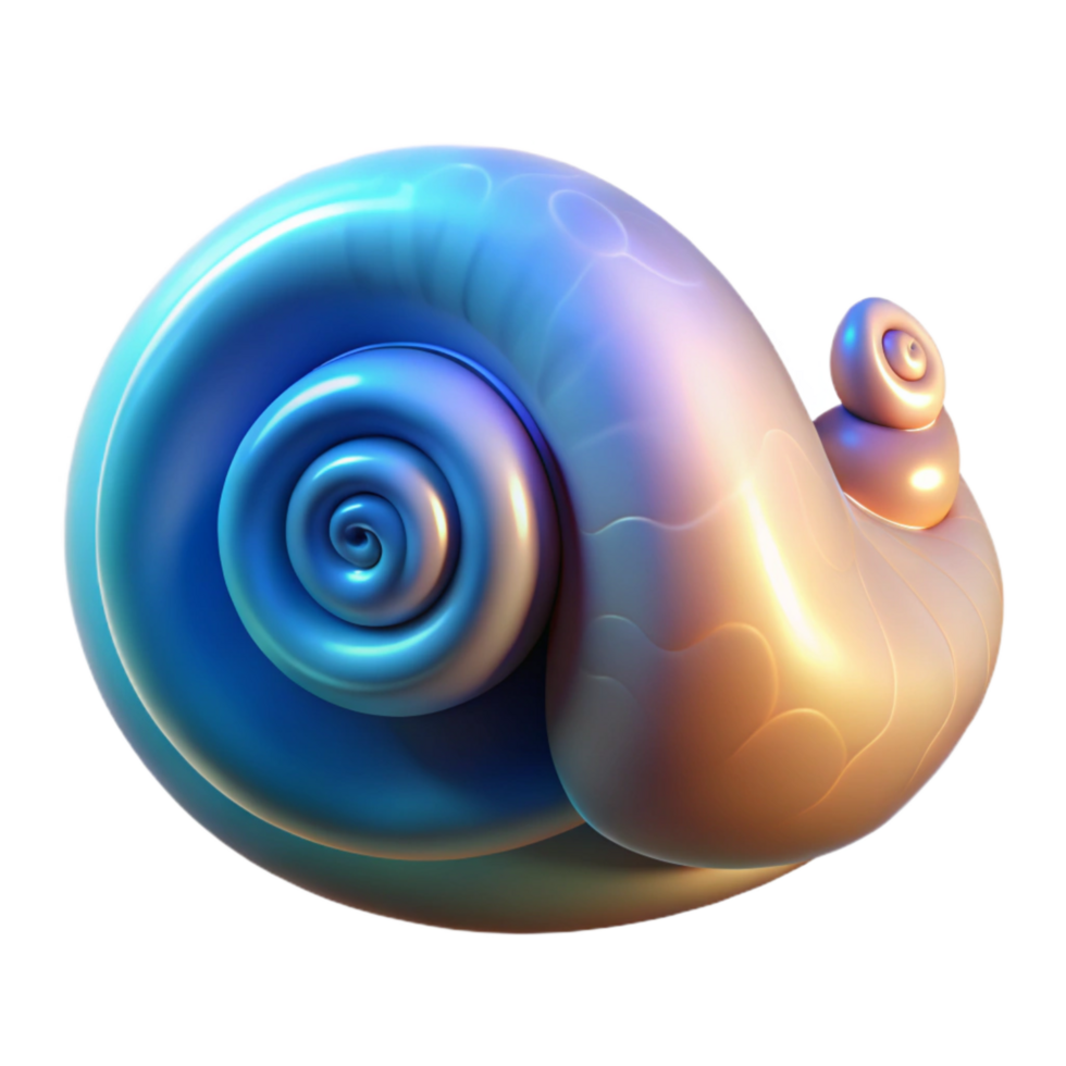magnificent modern Glowing Sea Snail Cutout with Spiral Shell professional png