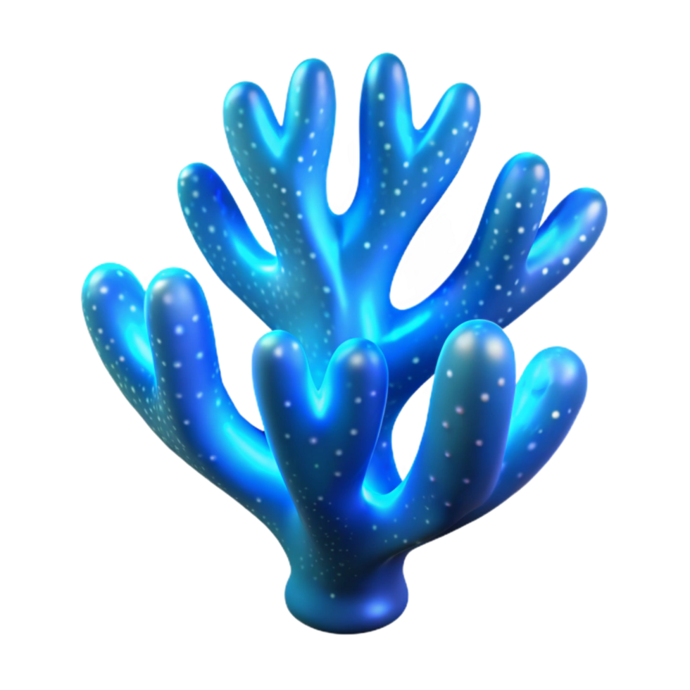 extraordinary rustic Glowing Seaweed Cutout with Bright Blue Luminescence authentic png