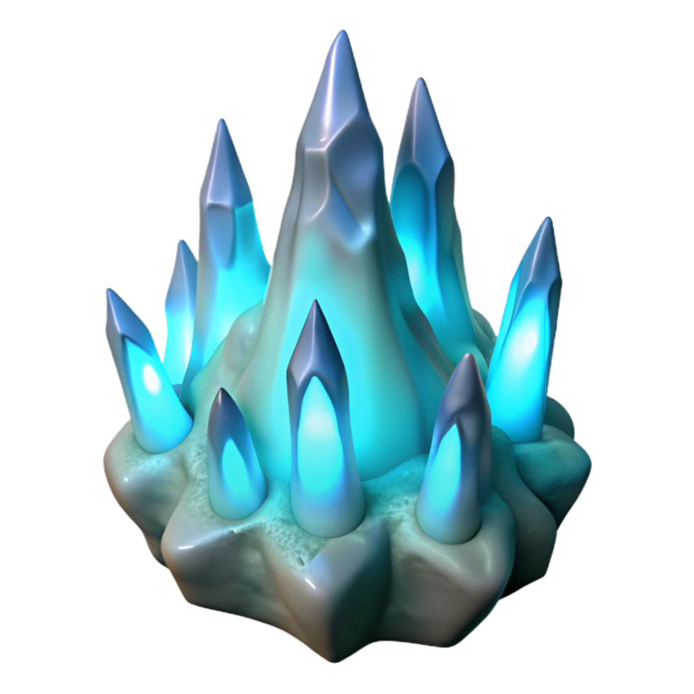 dramatic modern Glowing Stalactites Isolated on Transparent Background professional png