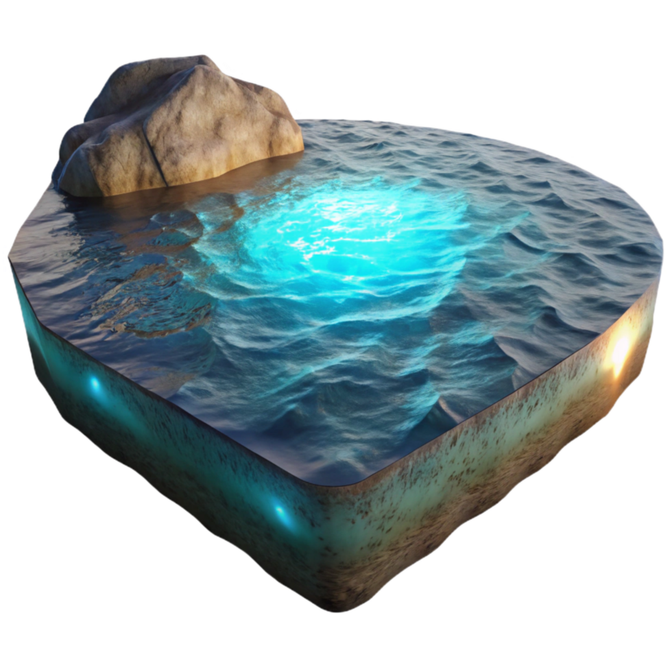 beautiful traditional Glowing Water Surface Cutout Nighttime Bay View detailed png