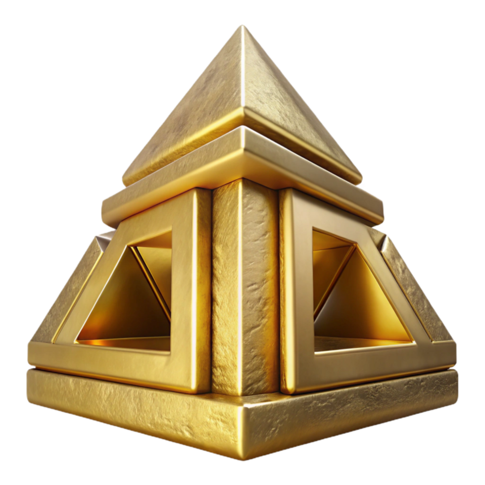 extraordinary minimalist Golden Aerthys Structure Cutout with Transparent Background original png