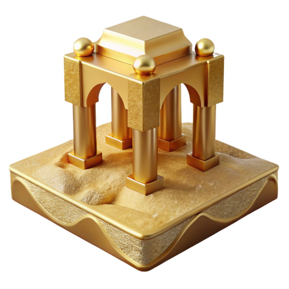 vibrant classic Golden Aerthys Structure Cutout with Transparent Background png