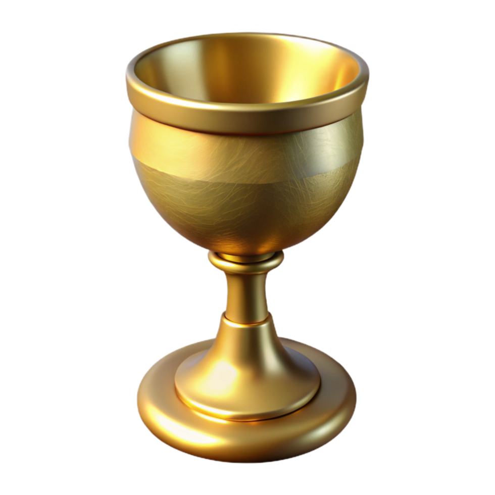 impressive abstract Golden Chalice Cutout Front View Transparent Background original png
