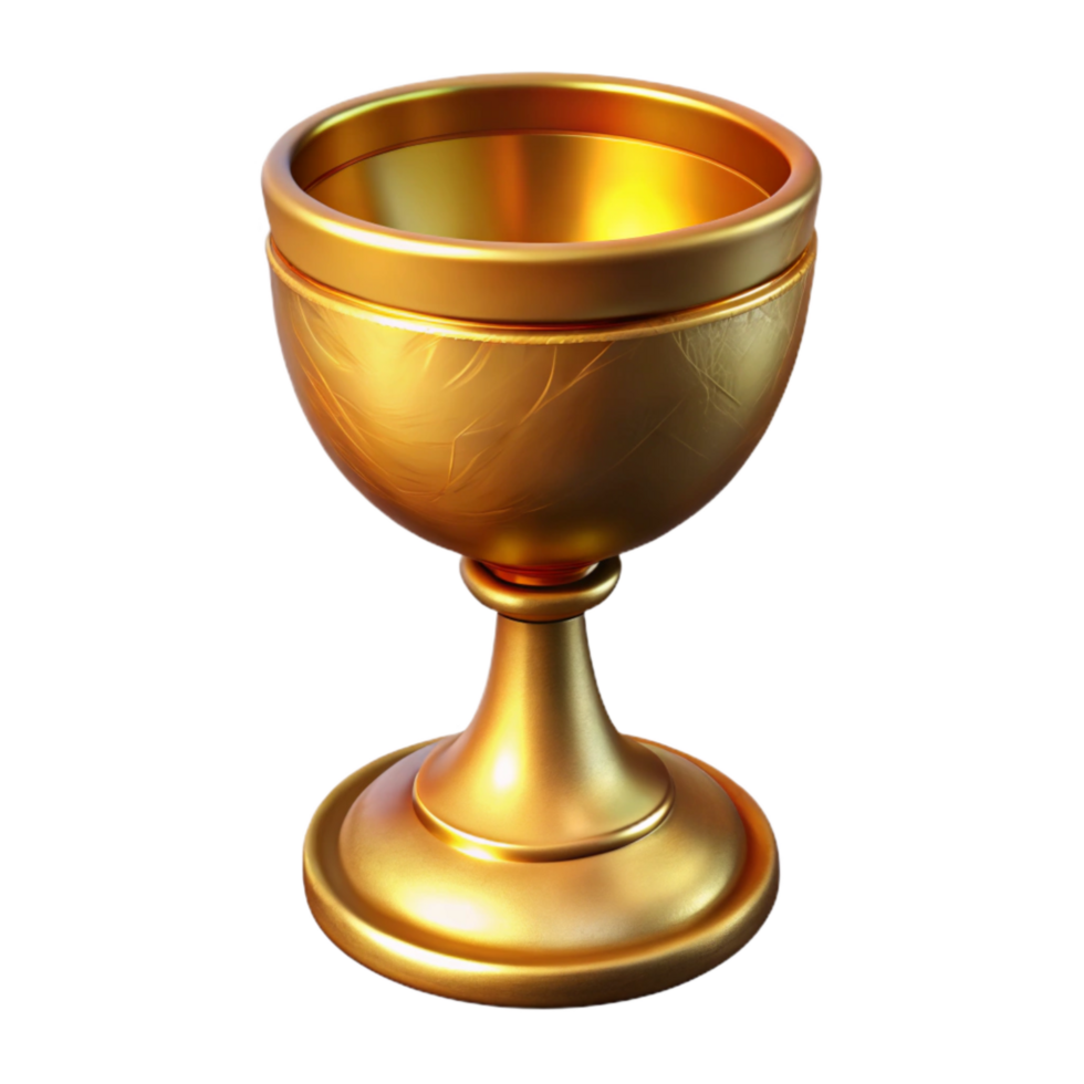 magnificent vintage Golden Chalice Cutout Front View Transparent Background authentic png