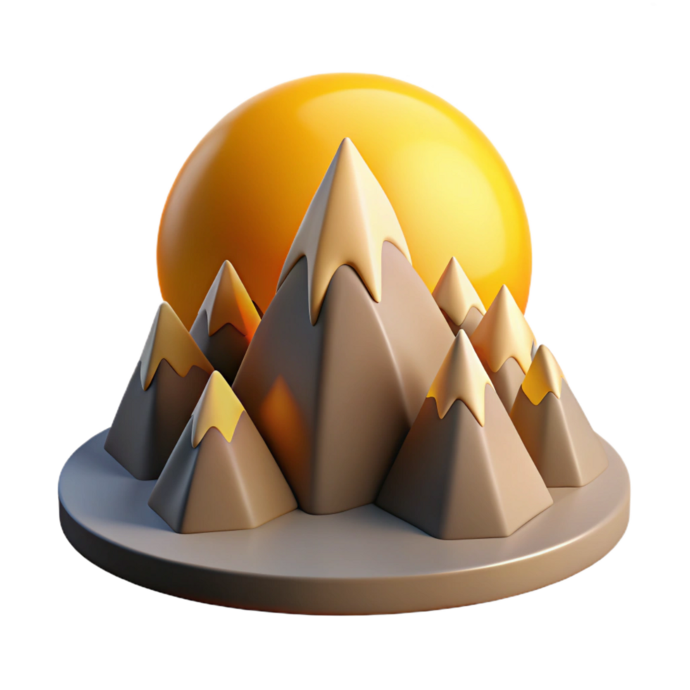 impressive creative Golden Hour Sunlight Illuminating Rocky Mountain Peaks Cutout png