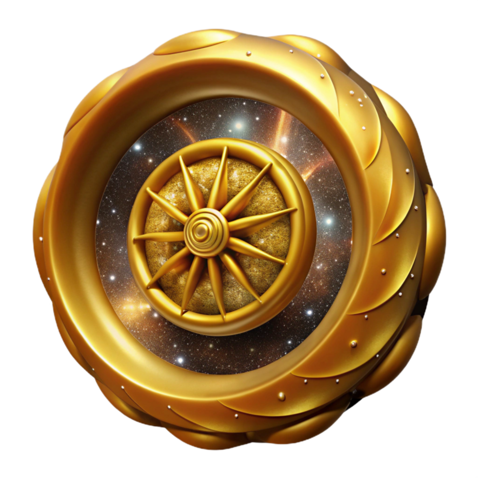 impressive vintage Golden Cartwheel Nebula Isolated with Bright Core high resolution png