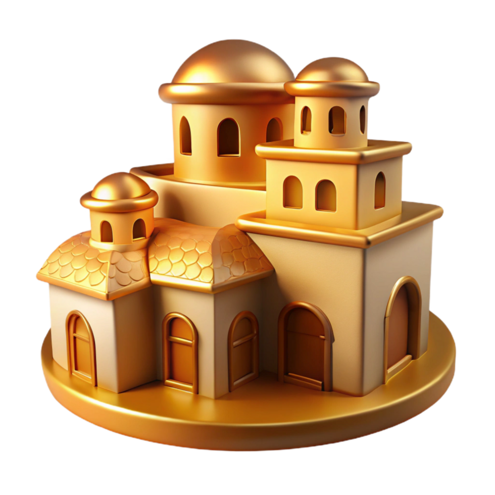 beautiful creative Golden Hour Vespera Village Cutout Isolated Element detailed png