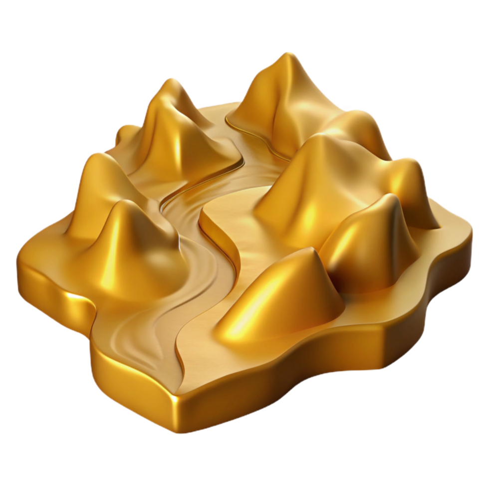 beautiful classic Golden River Valley Isolated on Transparent Background png