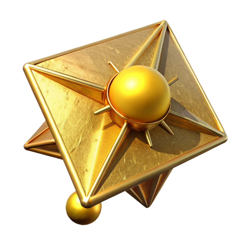 extraordinary abstract Golden Solar Sail Probe Isolated with Bright Sun Flare png