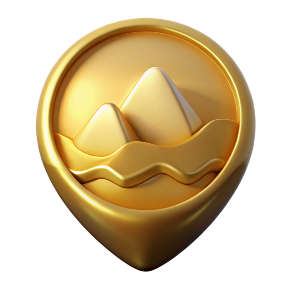 vibrant creative Golden Valley Icon Cutout on Transparent Background genuine png