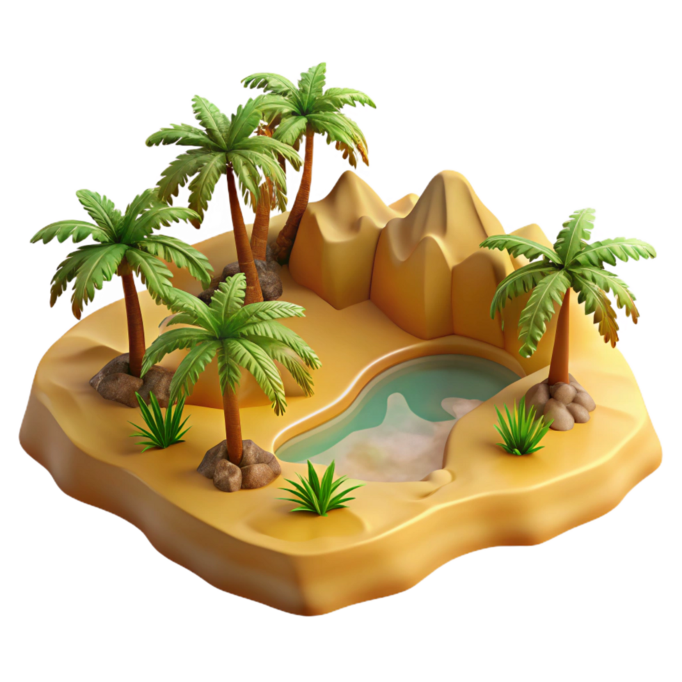 beautiful abstract Golden Valley Desert Oasis Cutout Isolated authentic png