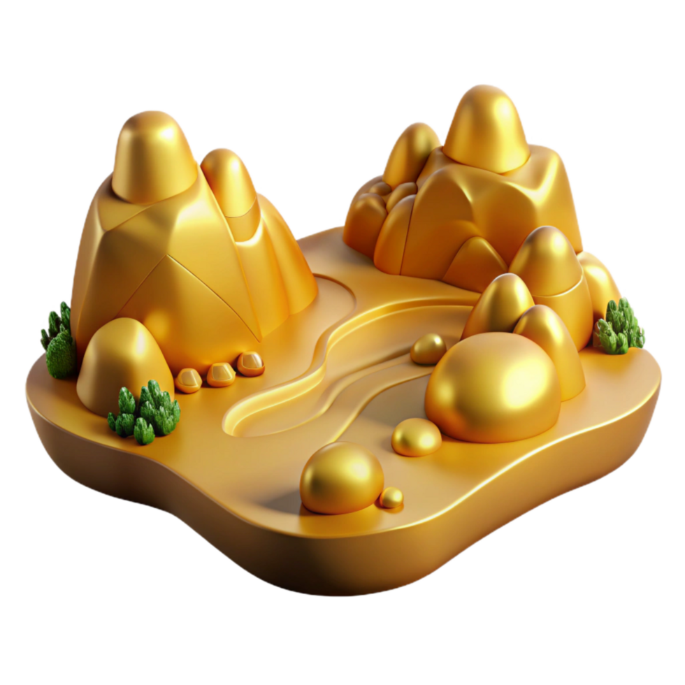 impressive creative Golden Valley Landscape Cutout Isolated Element detailed png