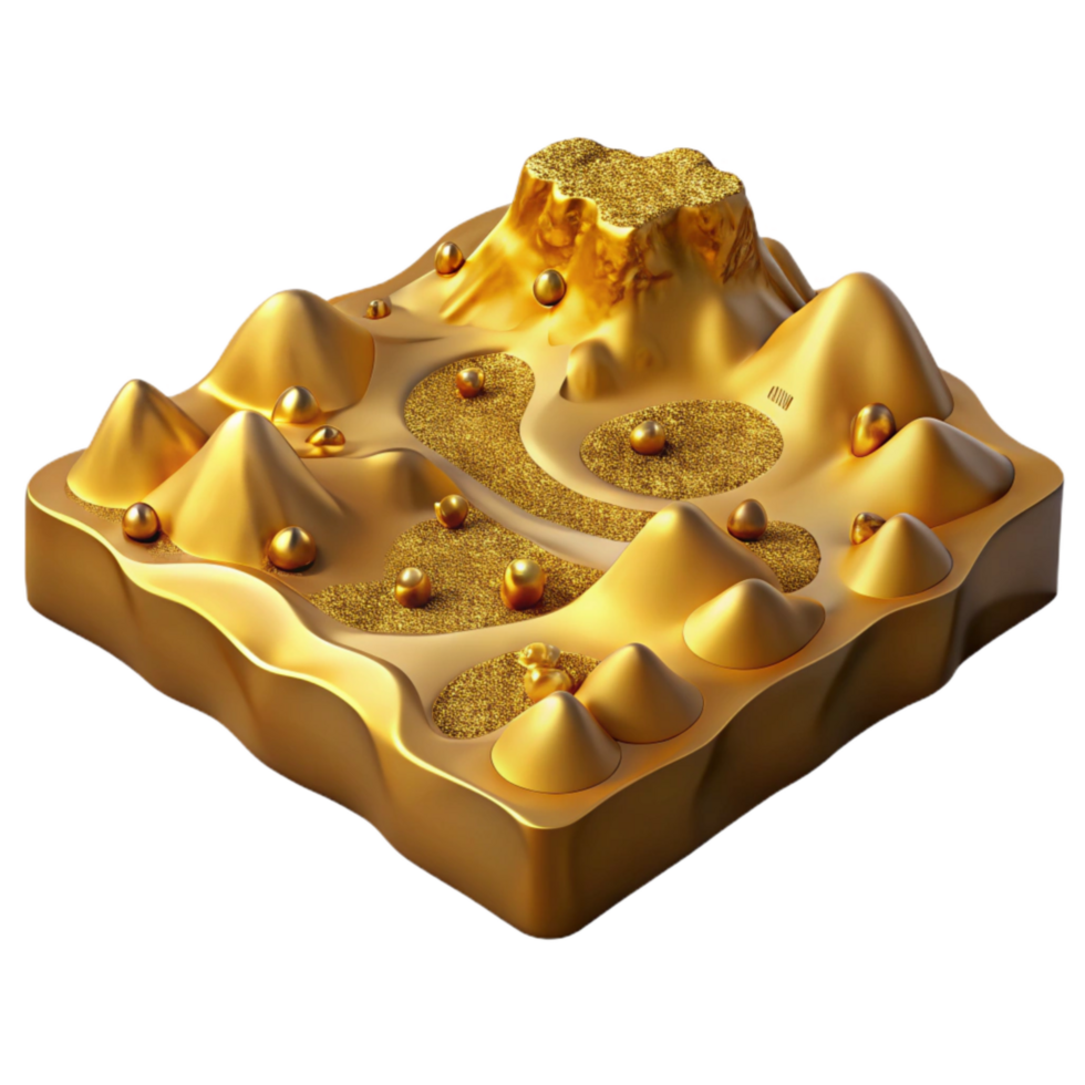 serene abstract Golden Valley Landscape Top View Cutout professional png