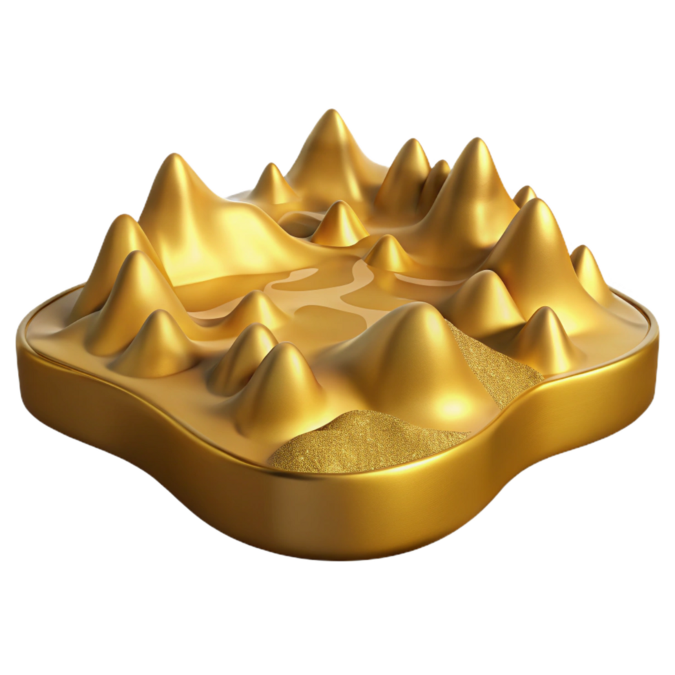 elegant minimalist Golden Valley Panorama Cutout with Dramatic Shadows detailed png