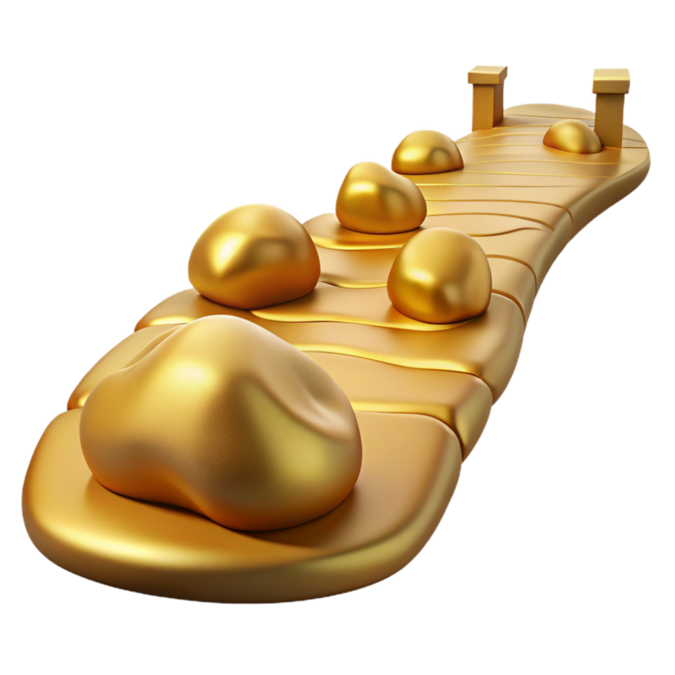 extraordinary modern Golden Valley Path Transparent Background Isolated premium png