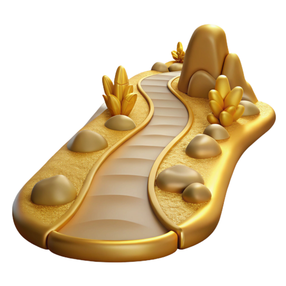 beautiful traditional Golden Valley Path Transparent Background Isolated exclusive png