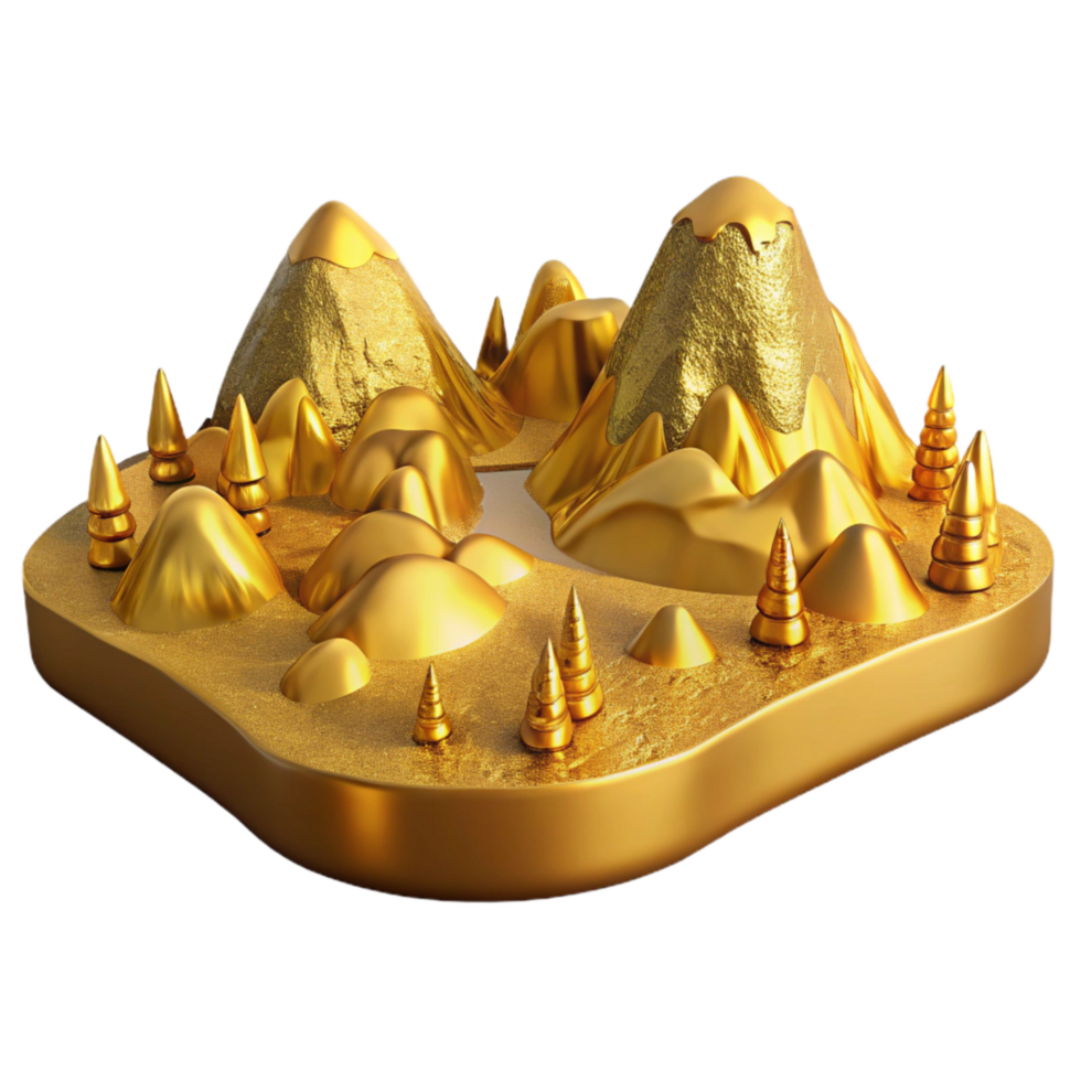 serene modern Golden Valley Panorama Cutout with Dramatic Shadows professional png