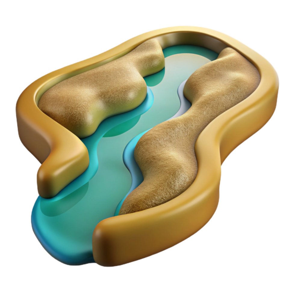 wonderful vintage Golden Valley River Bend Cutout with Clear Water genuine png