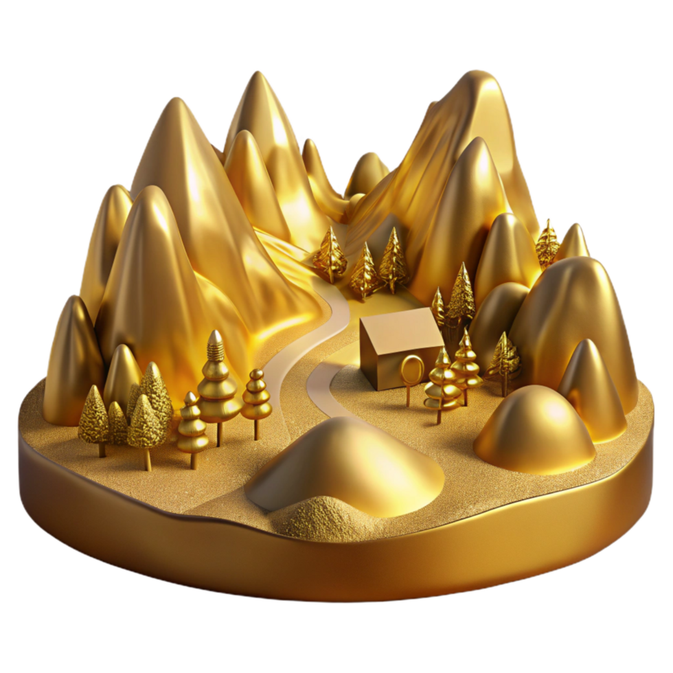 vibrant artistic Golden Valley Panorama Cutout with Dramatic Shadows professional png