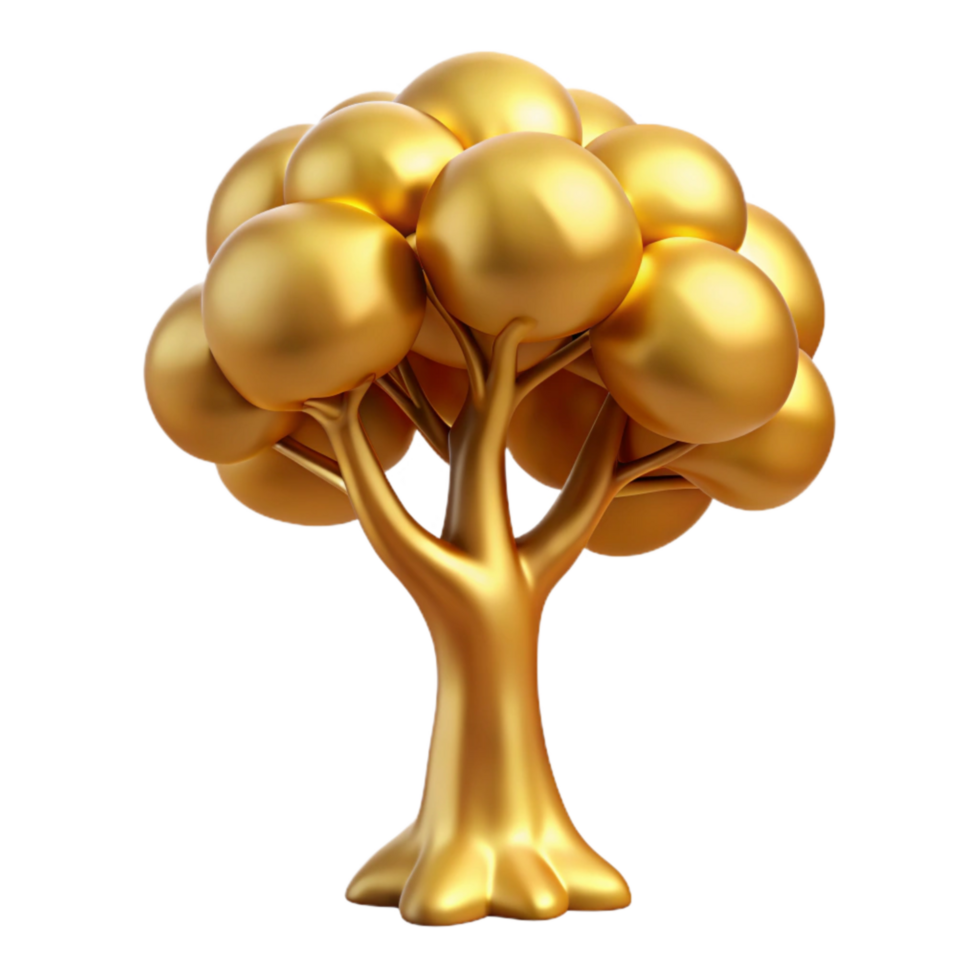 vibrant creative Golden Valley Single Tree Isolated Cutout premium png