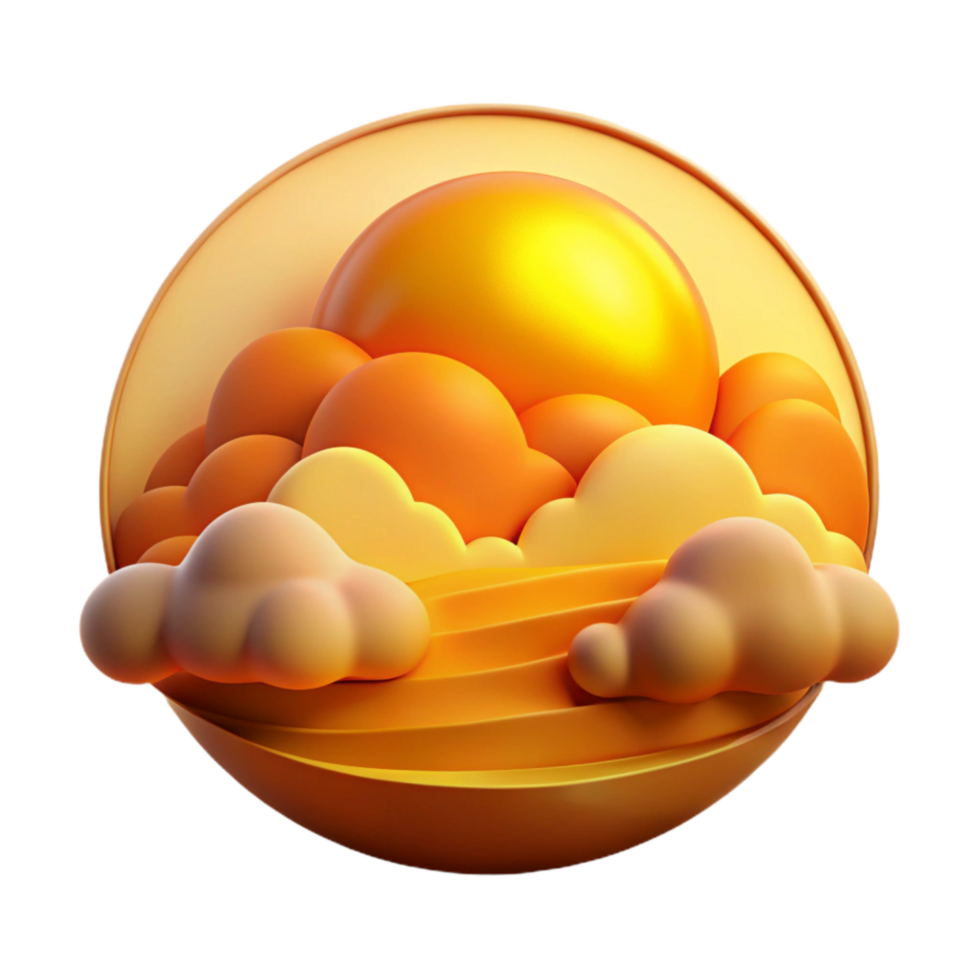 dramatic minimalist Golden Valley Sunset Clouds Cutout with Vibrant Colors high quality png