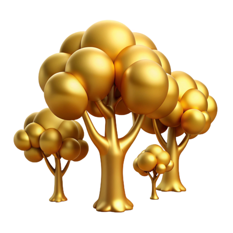 magnificent minimalist Golden Valley Trees Silhouette Cutout Graphic high resolution png