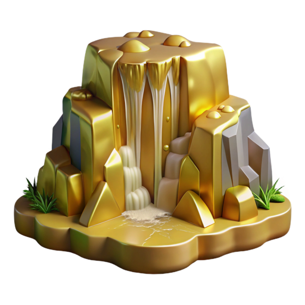 extraordinary vintage Golden Valley Waterfall Cutout Cascading Water genuine png