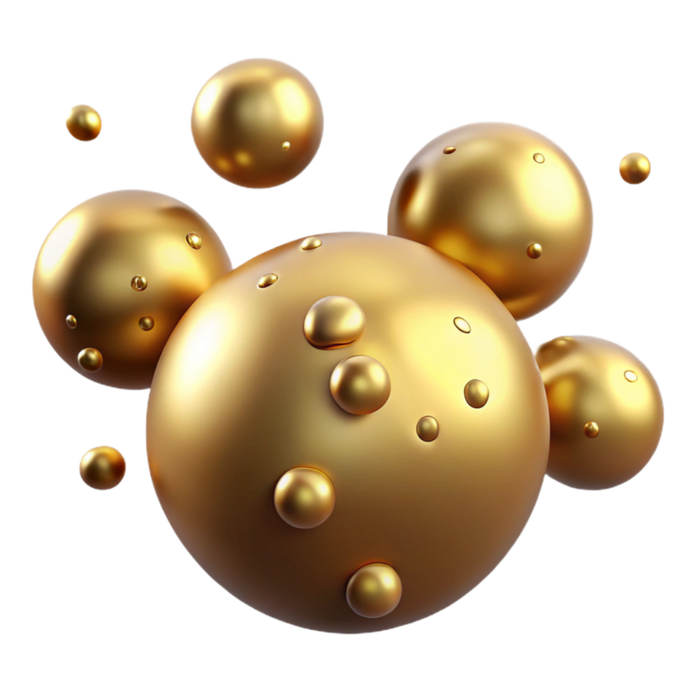 extraordinary abstract Gold Floating Particles Cutout on Transparent Background premium png