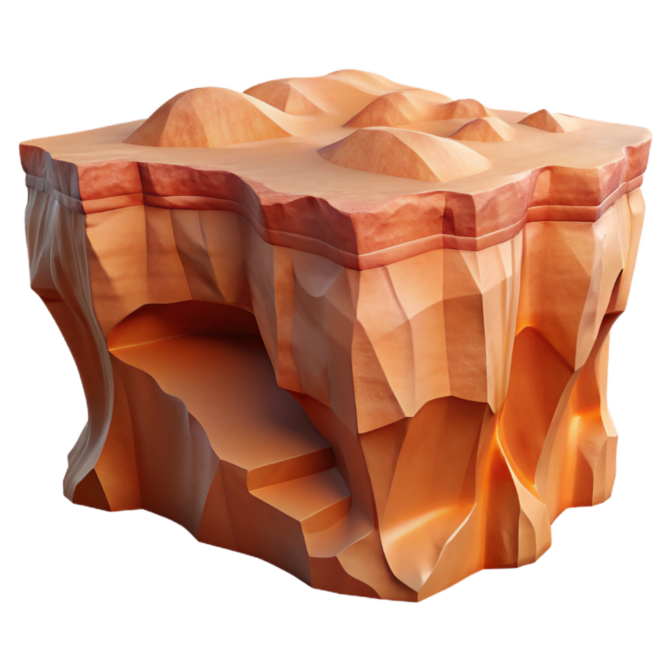 impressive creative Gorge Cliff Face Isolated Illuminated by Sunset Light high resolution png