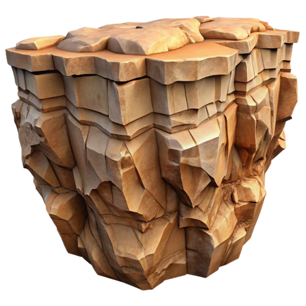 magnificent minimalist Gorge Cliff Face Isolated Illuminated by Sunset Light detailed png