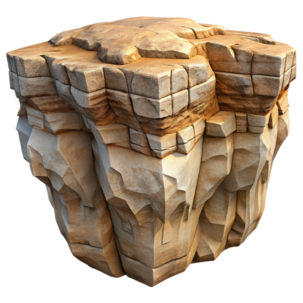 wonderful creative Gorge Cliff Face Isolated Illuminated by Sunset Light original png