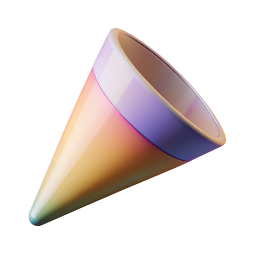 wonderful artistic Gradient Cone with Shadow Depth Illusion Cutout premium png