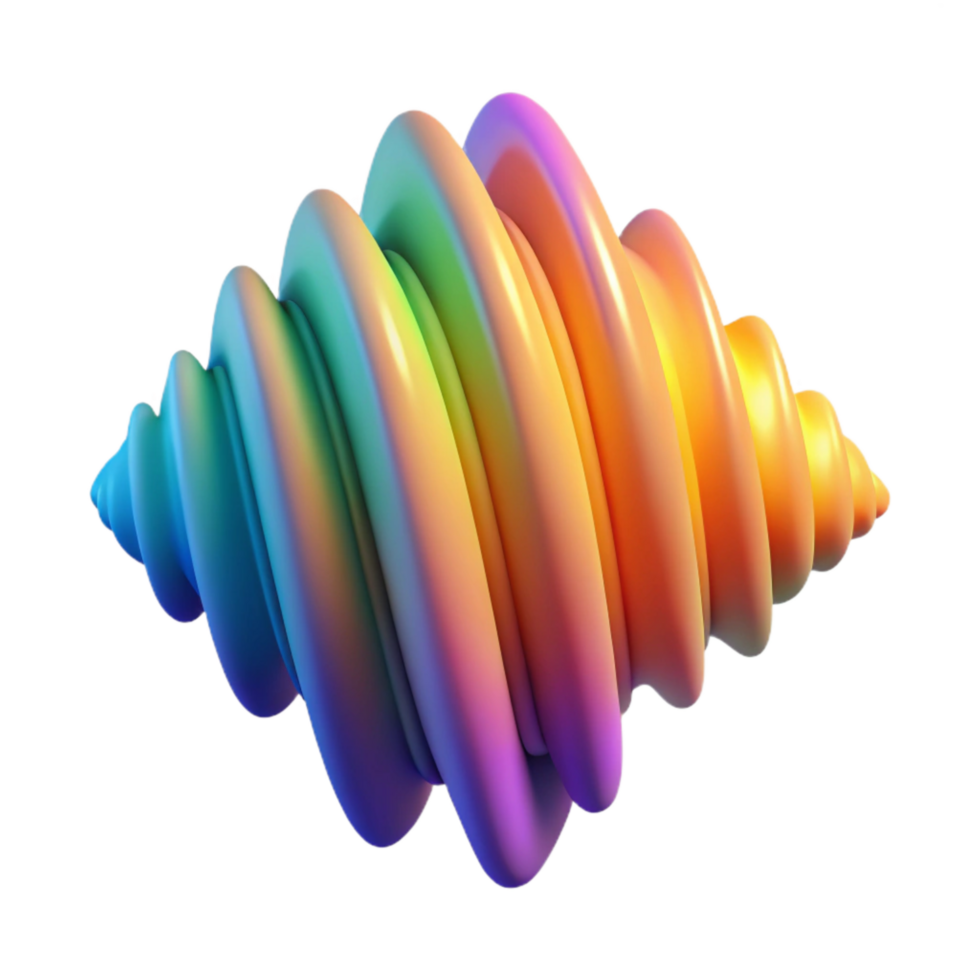 vibrant abstract Gradient Colored Seismic Wave Visualization Isolated high quality png
