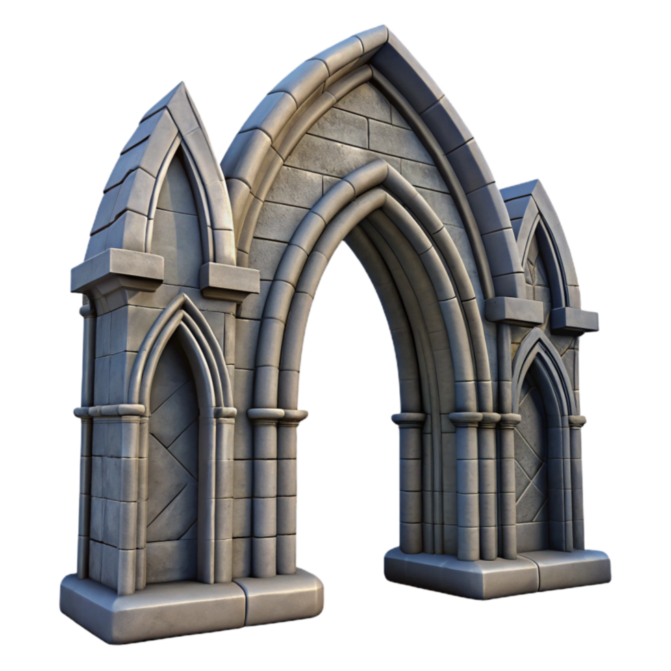 magnificent creative Gothic Arch Transparent Background Dramatic Lighting detailed png