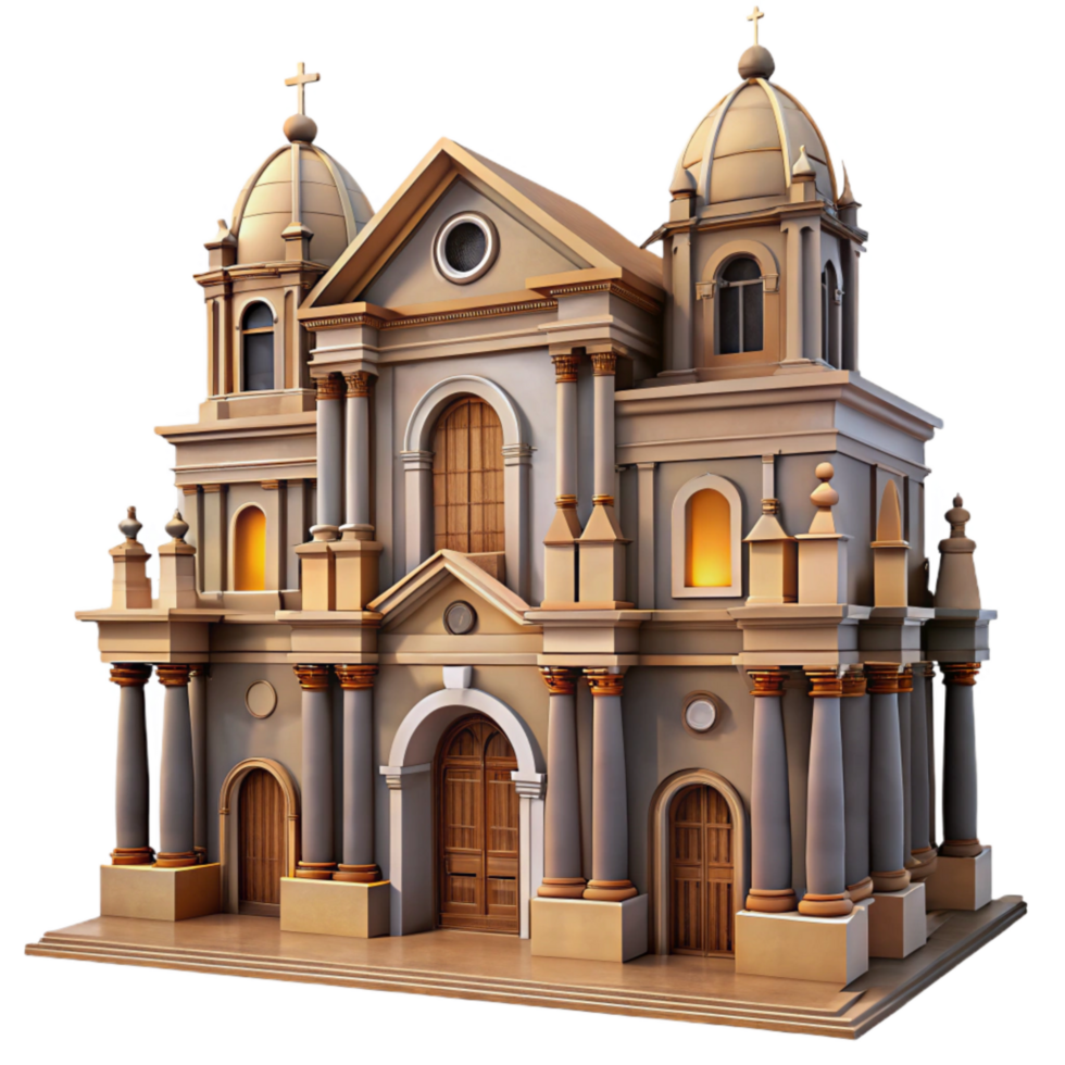 impressive vintage Grand Cathedral Facade Isolated Detailed Architecture Transparent Background premium png
