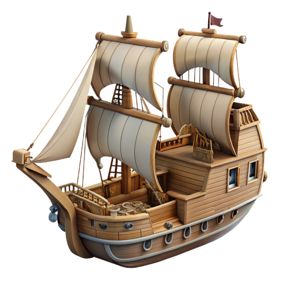 stunning abstract Grand Galleon Cutout with Detailed Rigging Transparent Background high resolution png