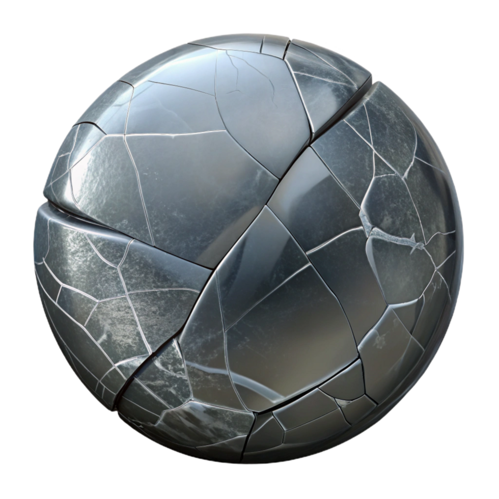 impressive modern Gray Reflection in Cracked Glass Transparent Background original png