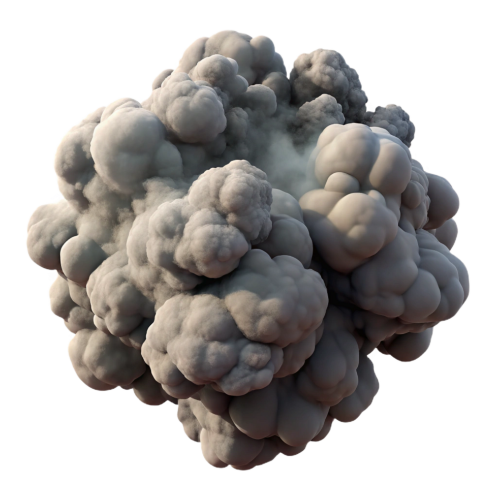 vibrant rustic Gray Smoke Explosion with Transparent Background Isolated premium png