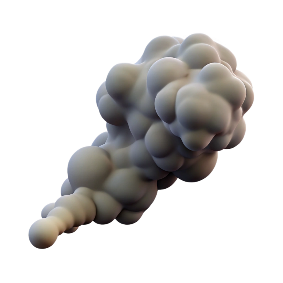 dramatic creative Gray Smoke Trail with Transparent Background Isolated detailed png