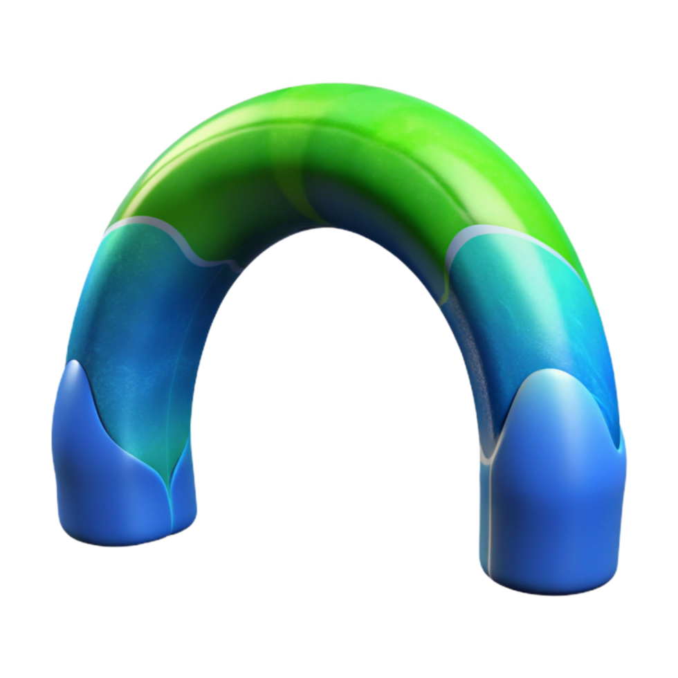 magnificent traditional Green and Blue Aurora Arch Cutout Transparent Background original png