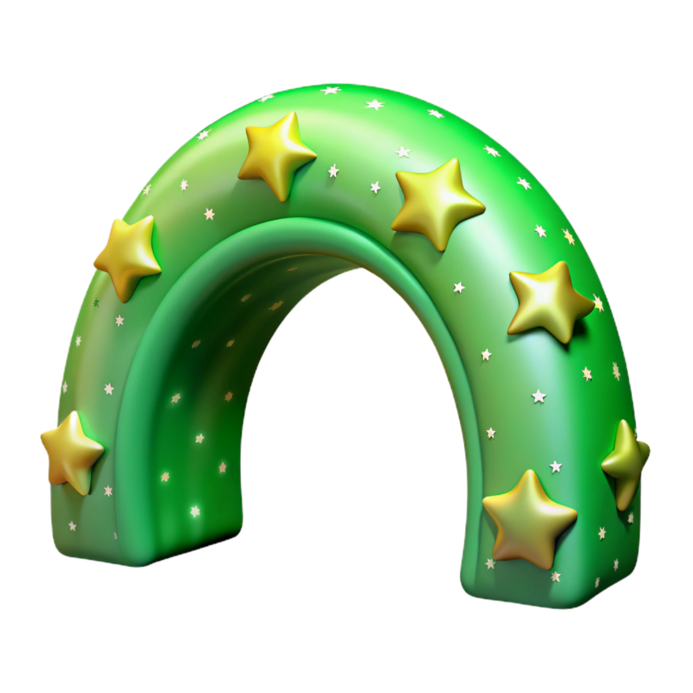 dramatic artistic Green Aurora Arch Cutout Transparent Background Stars genuine png