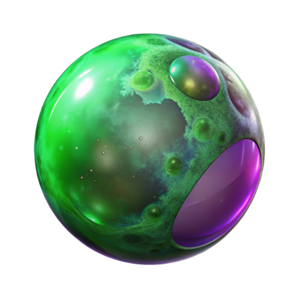 extraordinary classic Green and Purple Nebula in Bubble Transparent Background original png