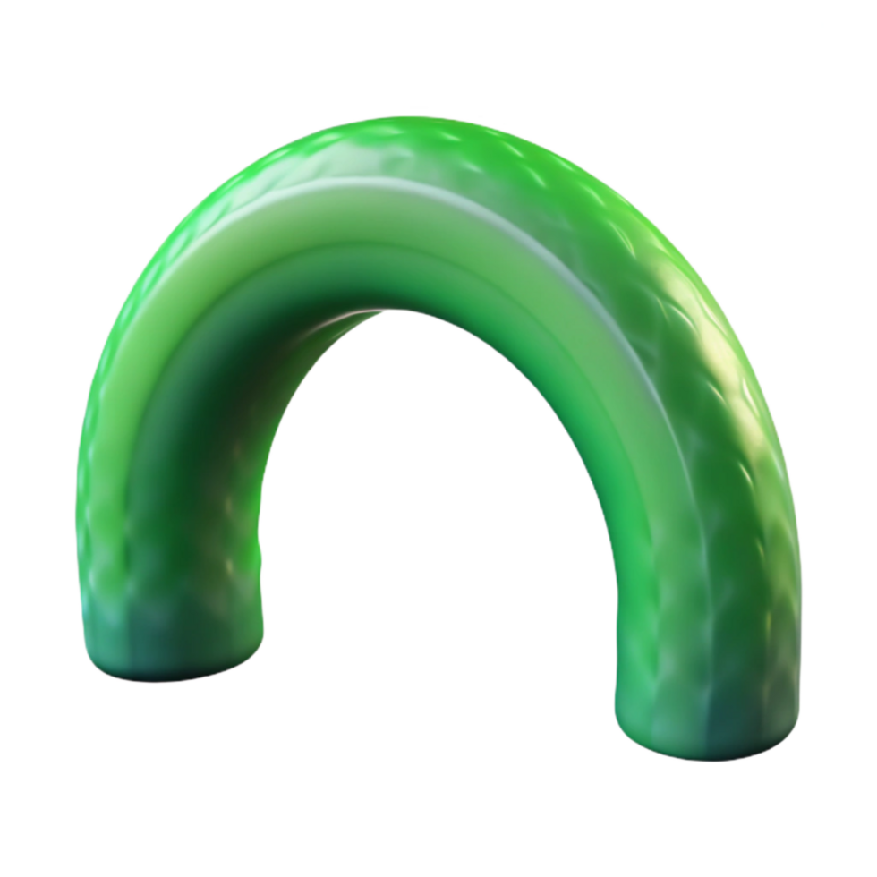 beautiful abstract Green Auroral Arch Transparent Background Isolated Element high resolution png