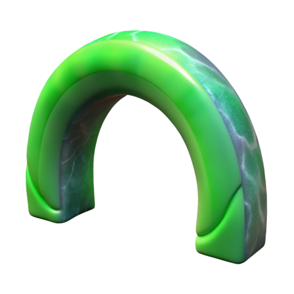 extraordinary vintage Green Auroral Arch Transparent Background Isolated Element high resolution png