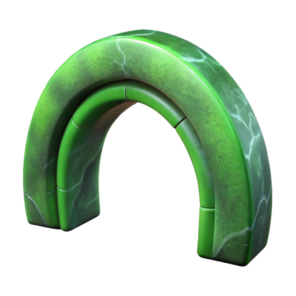 dramatic vintage Green Auroral Arch Transparent Background Isolated Element high resolution png