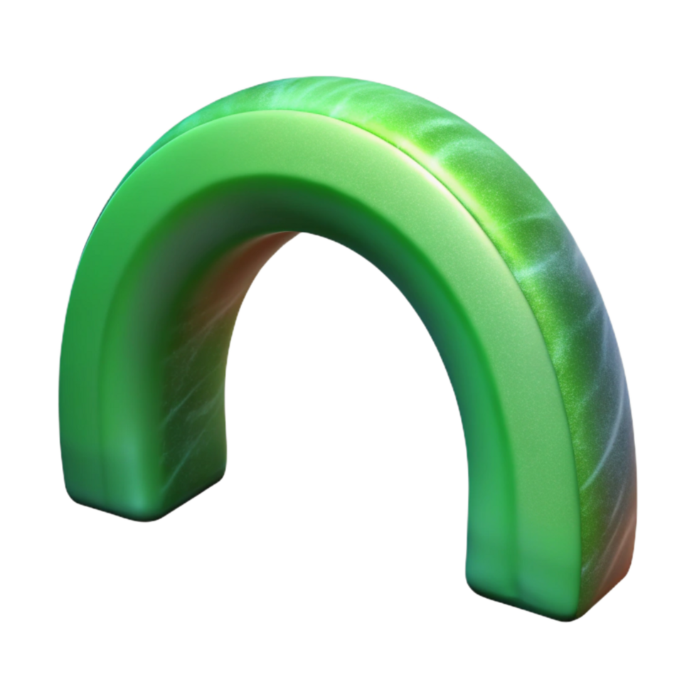 elegant vintage Green Auroral Arch Transparent Background Isolated Element premium png