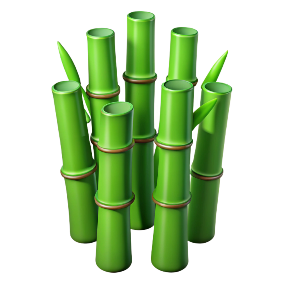 extraordinary abstract Green Bamboo Stalks Isolated Transparent Background exclusive png