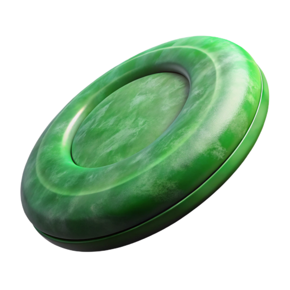 serene artistic Green Disc in Simulated Weightlessness Transparent Background high resolution png