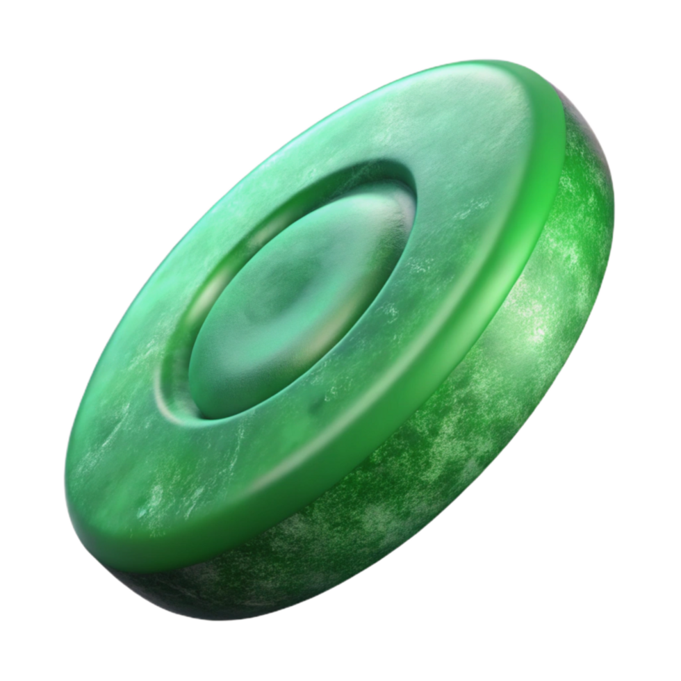 vibrant vintage Green Disc in Simulated Weightlessness Transparent Background premium png