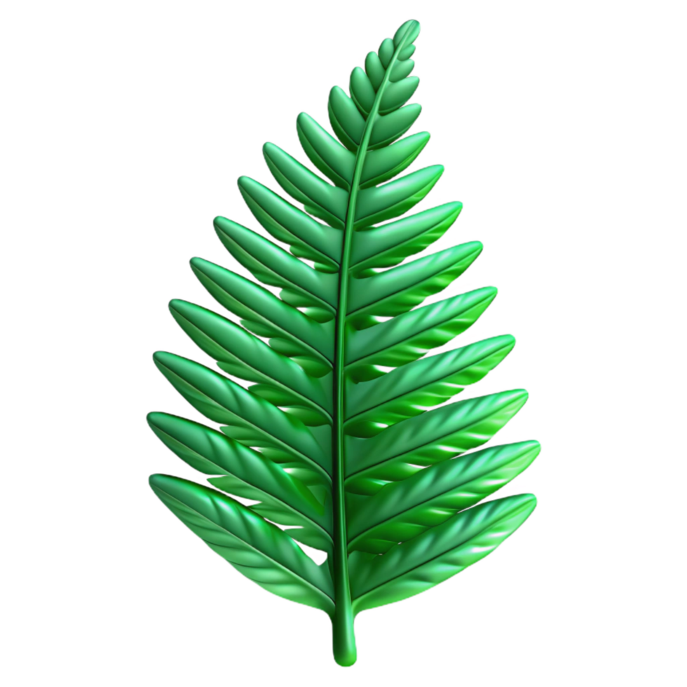 dramatic vintage Green Fern Frond Silhouette Isolated Transparent Background original png